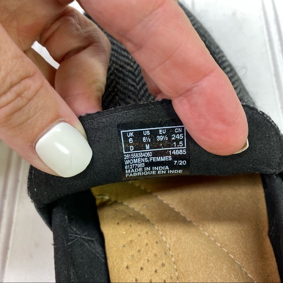 Clarks Trish Rose Gray herringbone loafers - Picture 6 of 9